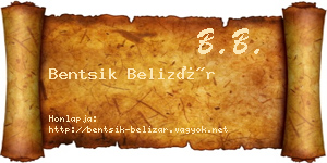 Bentsik Belizár névjegykártya